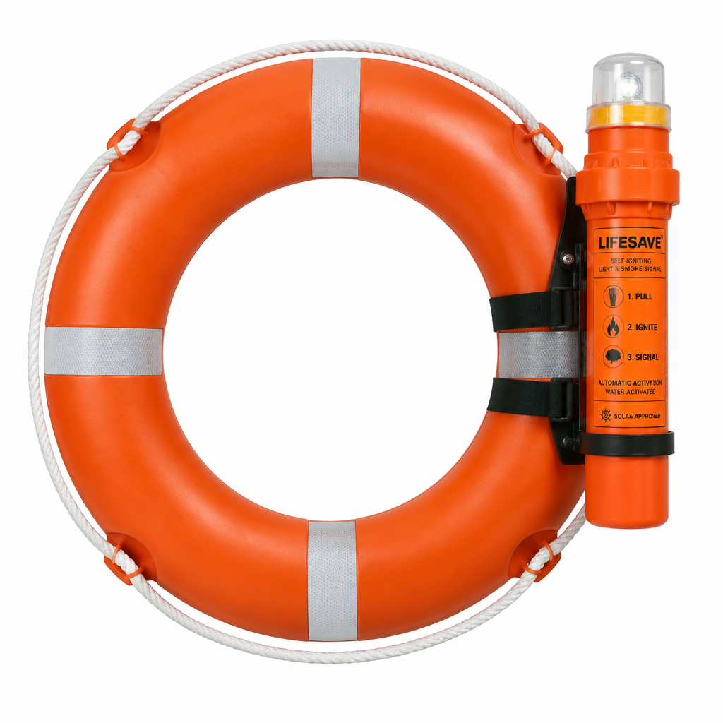 Lifebuoy with Light & Smoke Signal