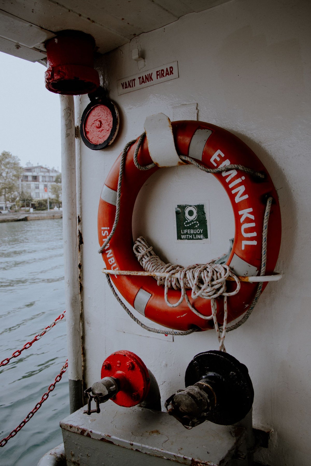 Lifebuoy on ship