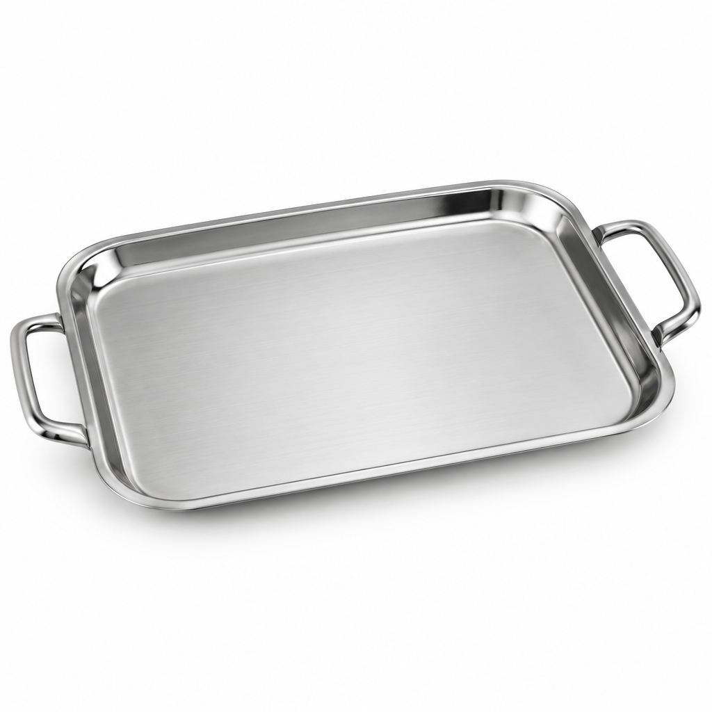 Stainless steel serving tray