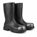 Steel-toe rubber boots